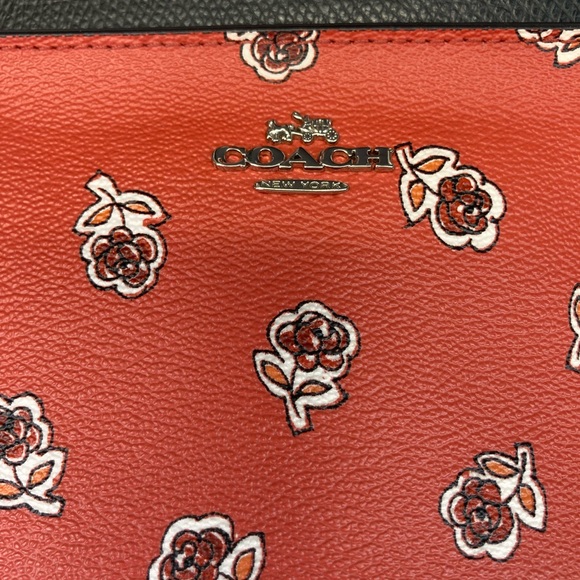 NWOT - COACH East West Crossbody with Pop Up Pouch. Sienna Rose Print. - Picture 7 of 9